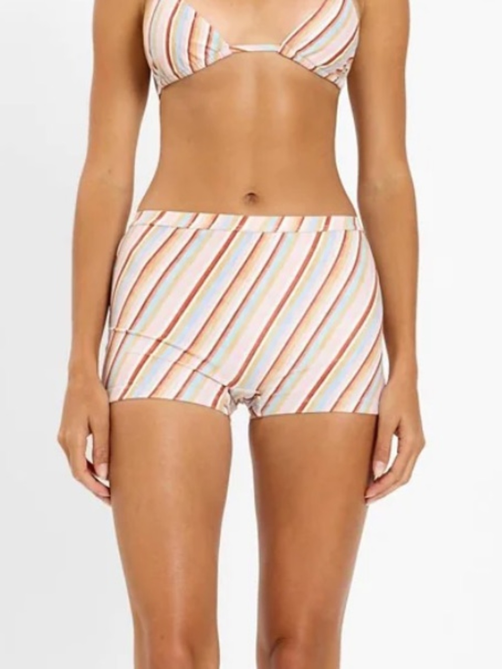Withharper Lu Swim Short in Blush Stripe